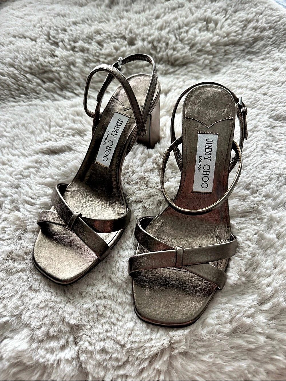 NWOT Jimmy Choo Elsy 85 Block Heel Sandals Size 6